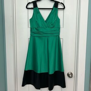 Gorgeous green & black Donna Morgan tea length dress.